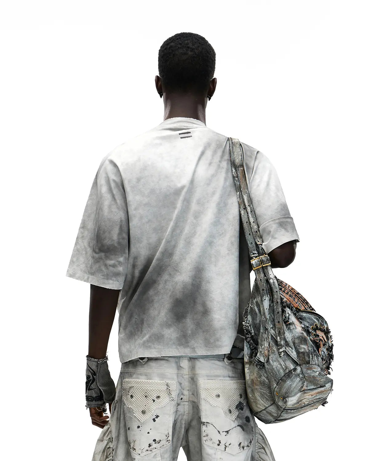 PERSONSOUL DOUBLE-LAYER DISTRESSED MYTHOLOGY PRINT T-SHIRT