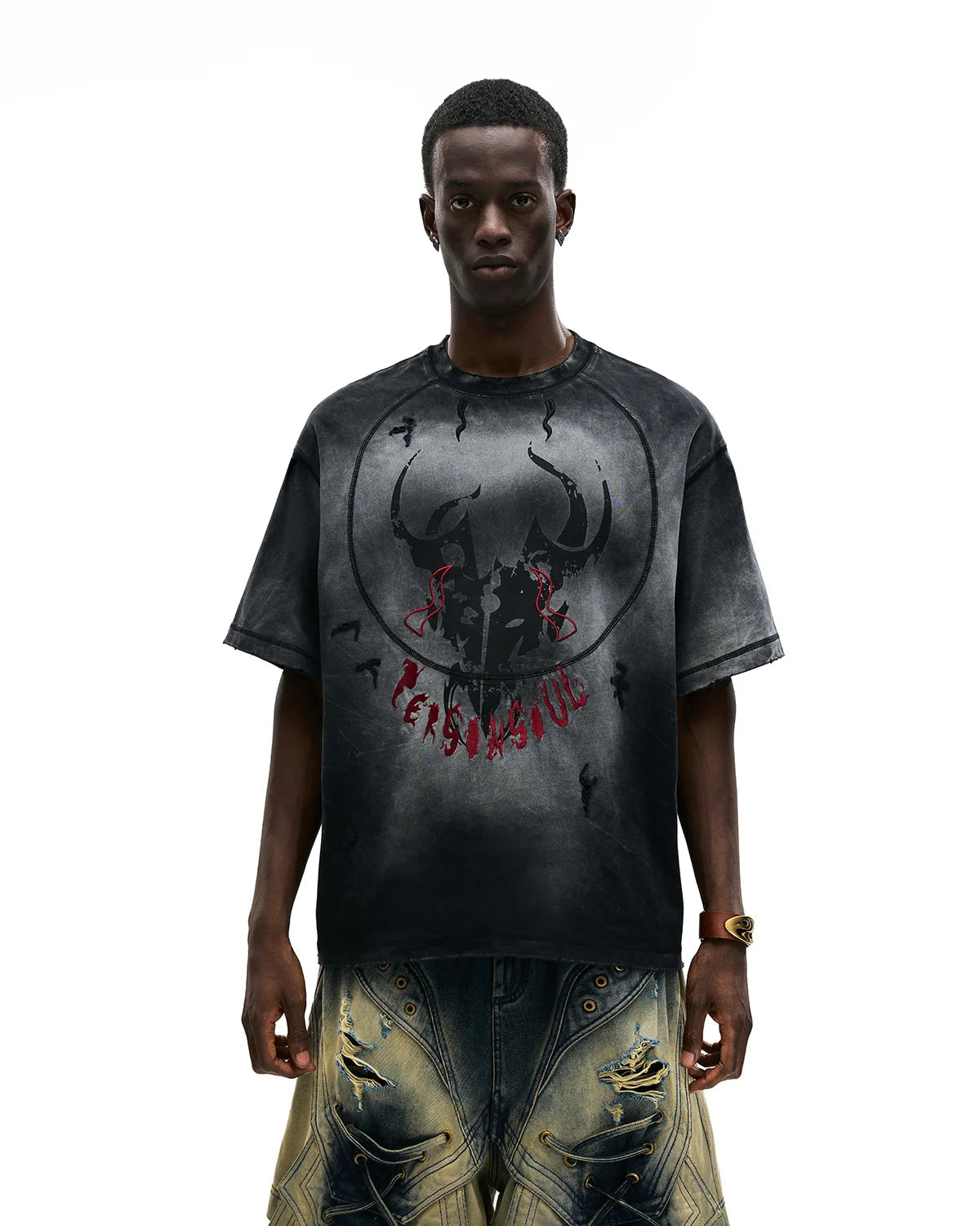 PERSONSOUL MYTHICAL BEAST TOTEM DISTRESSED T-SHIRT