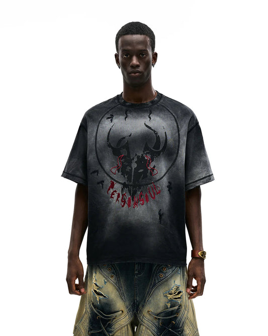 PERSONSOUL MYTHICAL BEAST TOTEM DISTRESSED T-SHIRT