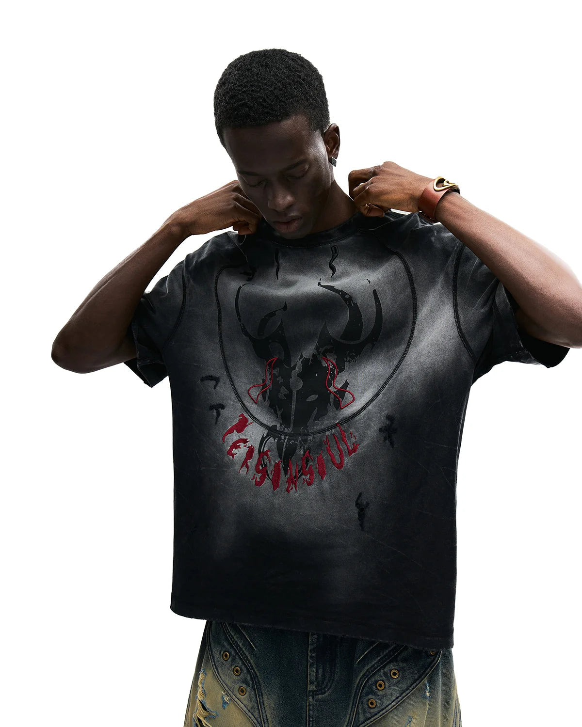 PERSONSOUL MYTHICAL BEAST TOTEM DISTRESSED T-SHIRT