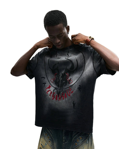 PERSONSOUL MYTHICAL BEAST TOTEM DISTRESSED T-SHIRT