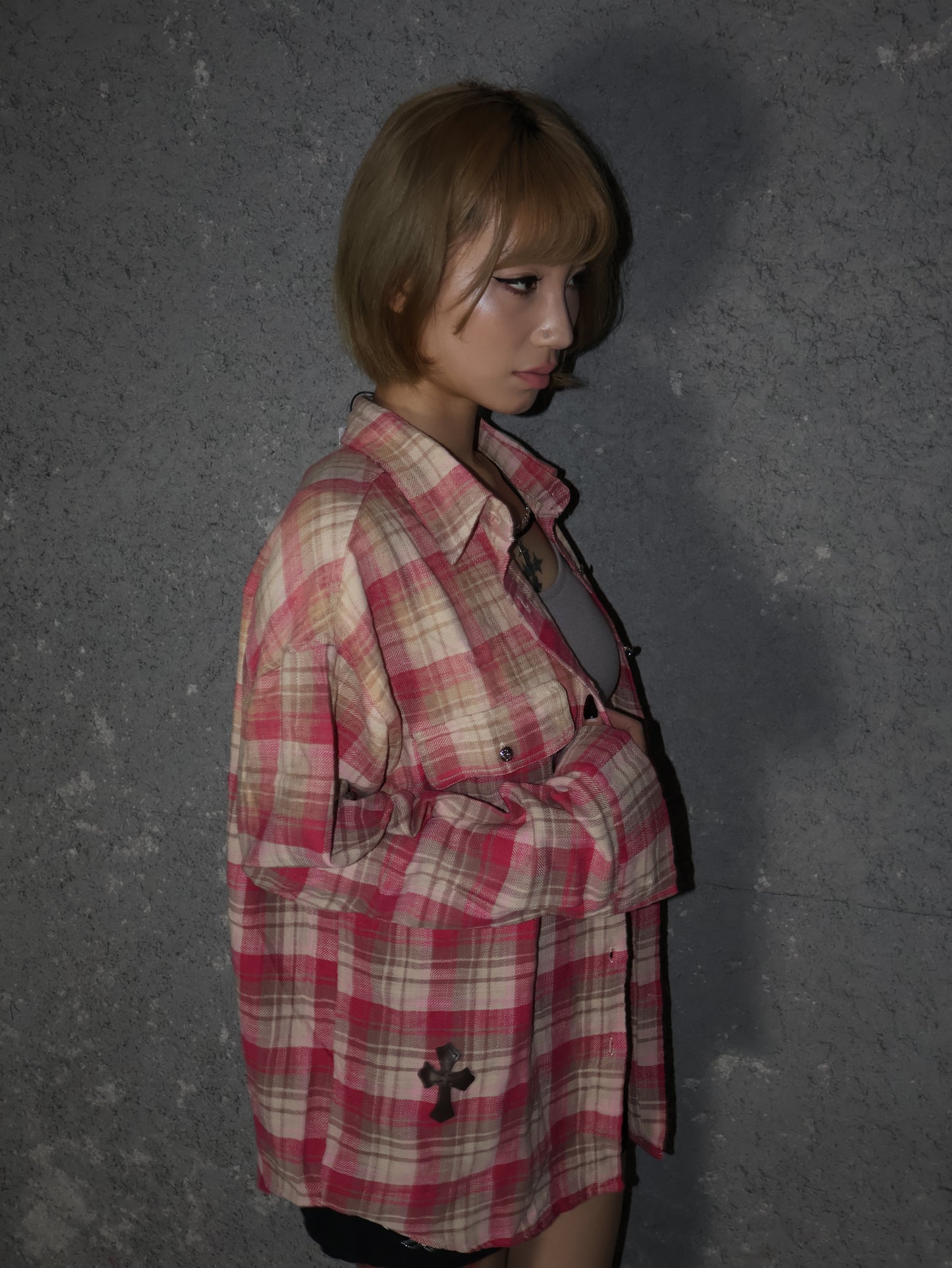 257-10 Pink Plaid Shirt  A410