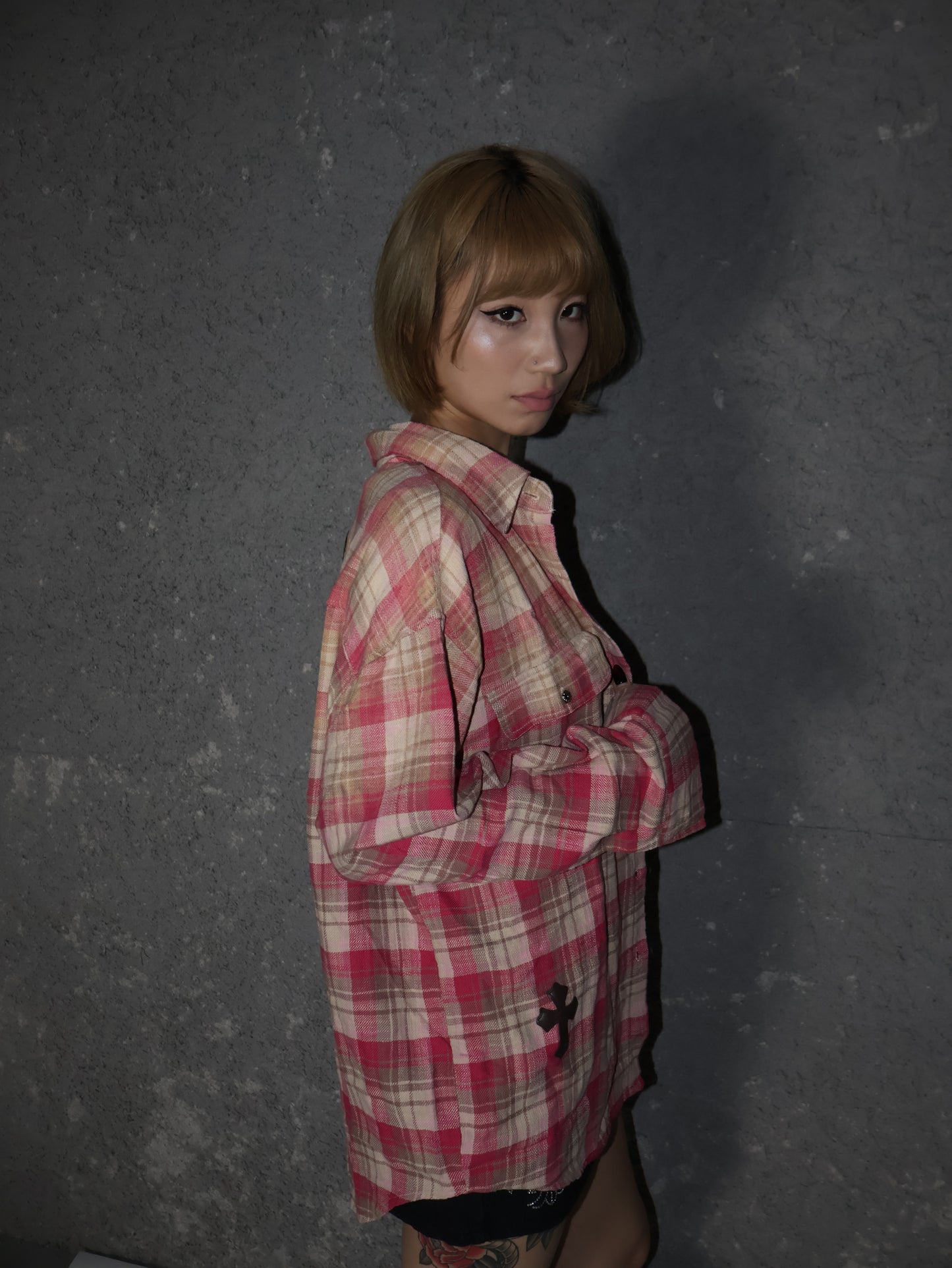 257-10 Pink Plaid Shirt  A410