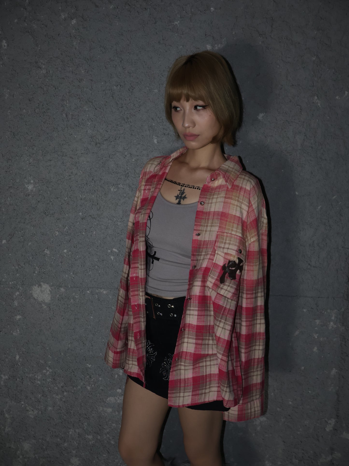 257-10 Pink Plaid Shirt  A410