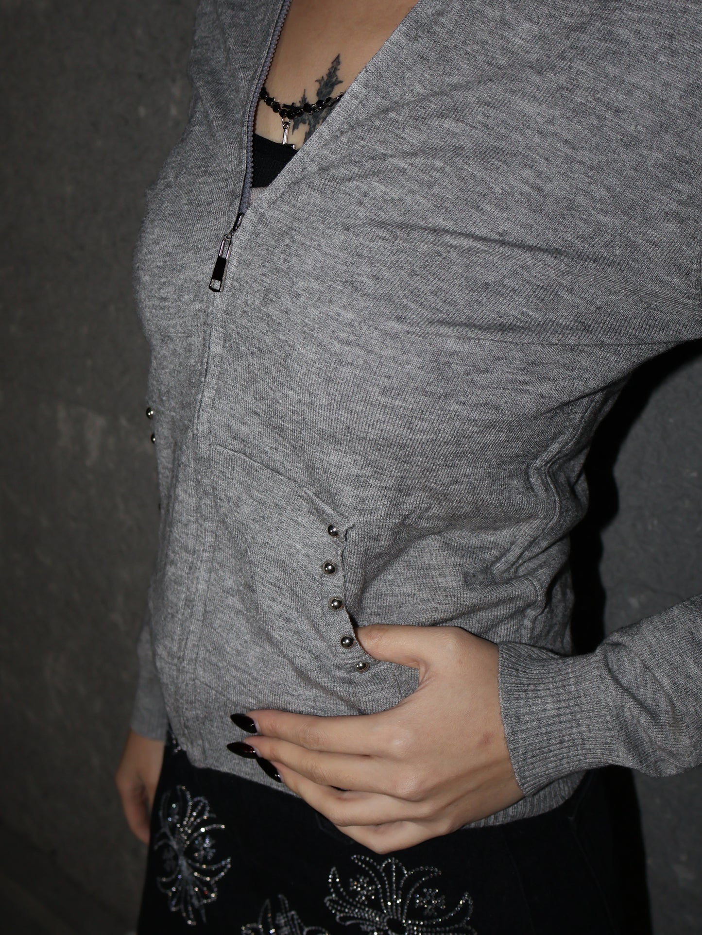 25-863 Fur Hood knit top　A394