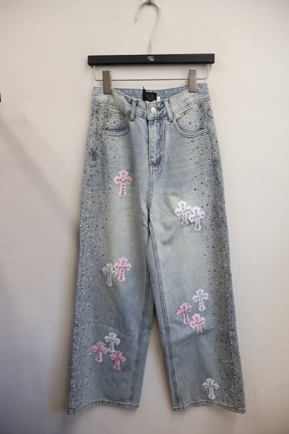 Petal Denim Pants A499