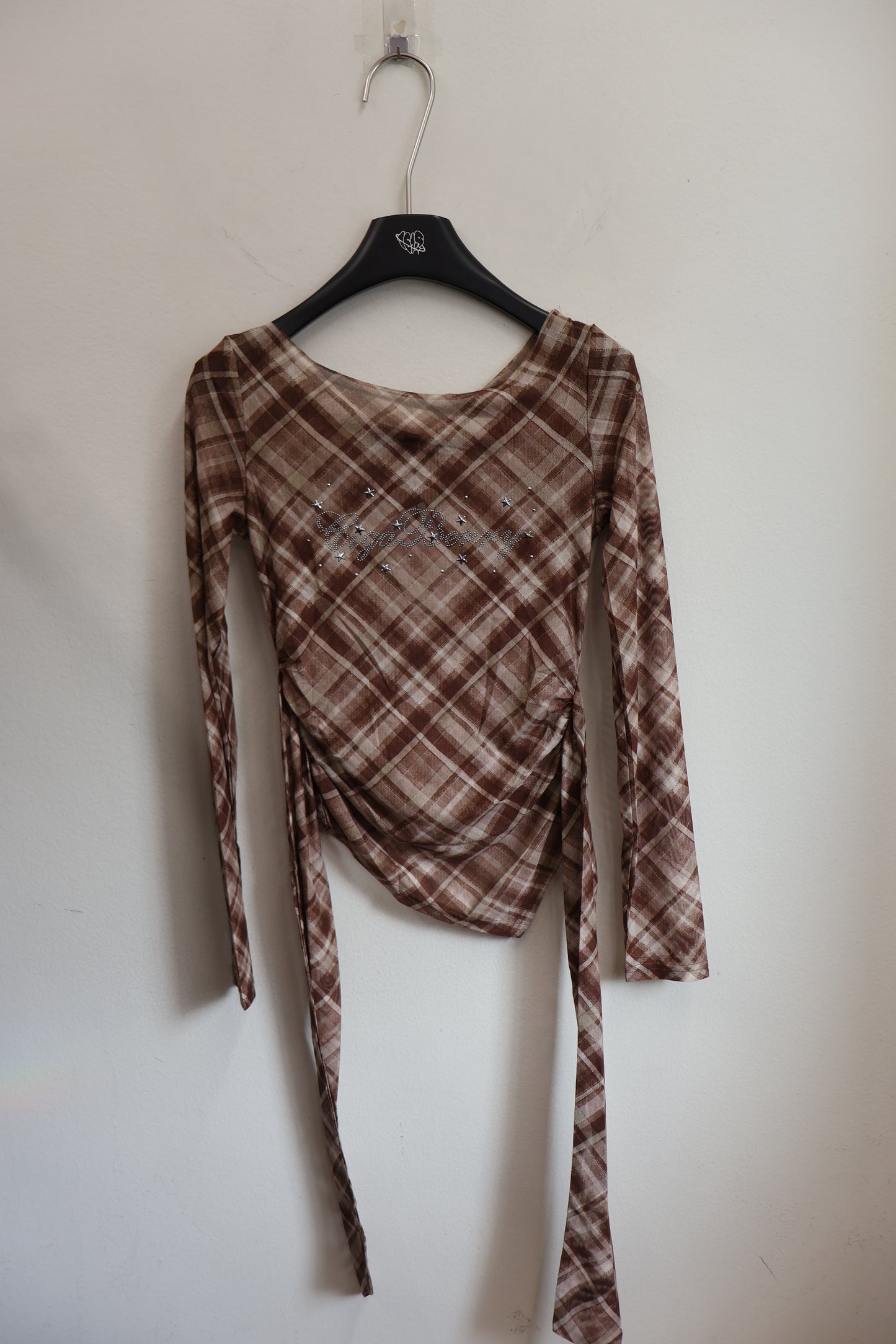 rhinestone check L/S A197