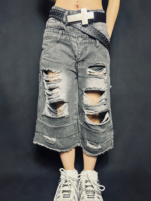 Fray Cargo Denim shorts A507