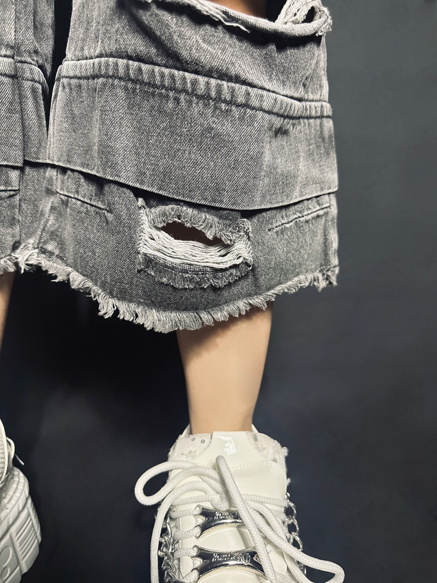 Fray Cargo Denim shorts A507