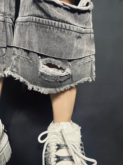 Fray Cargo Denim shorts A507