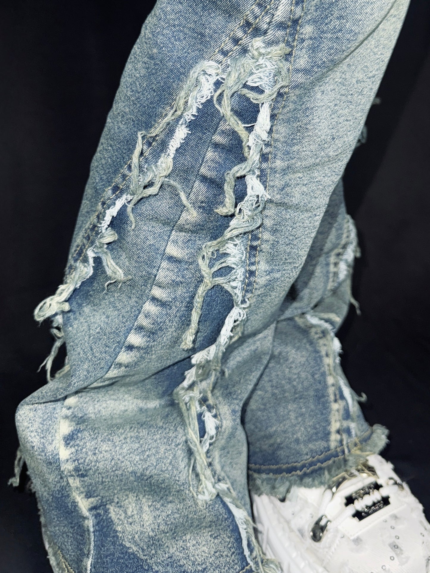 flare denim pants A26