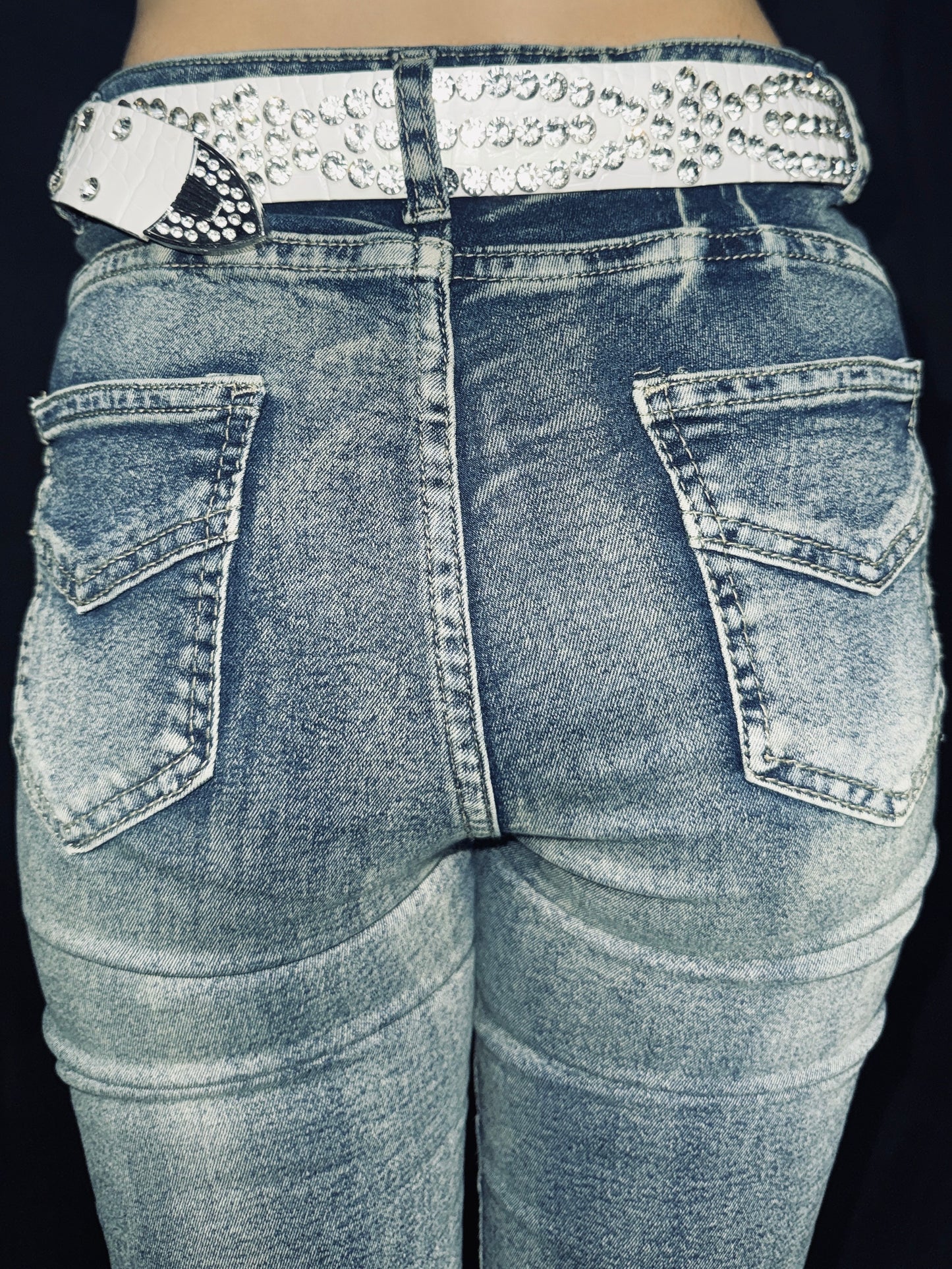flare denim pants A26