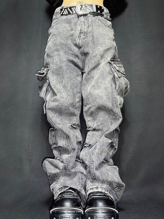 wash cargo denim A258