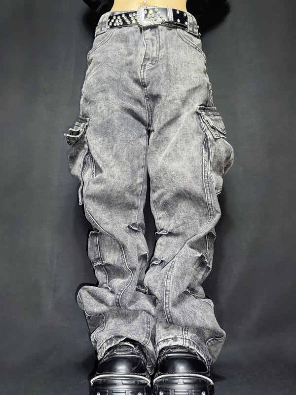 wash cargo denim A258