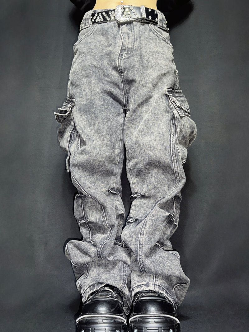 wash cargo denim A258
