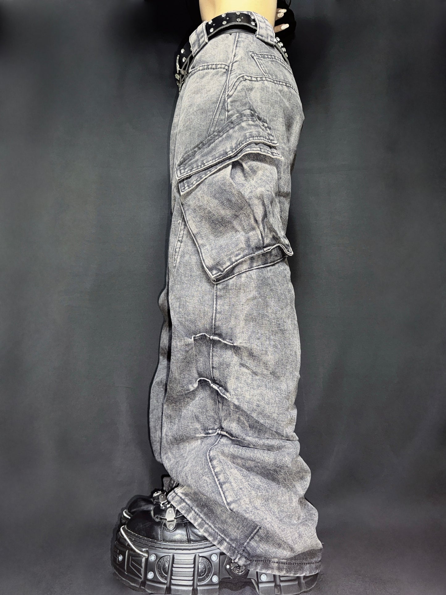 wash cargo denim A258