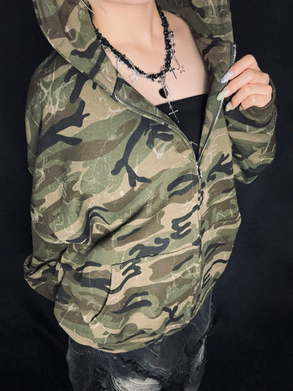 Camo Street Zip Hoodie A316