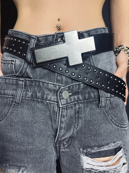 Cross Studded Belt A689