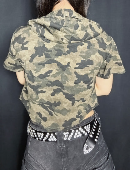 Camo Zip Hood Top A574