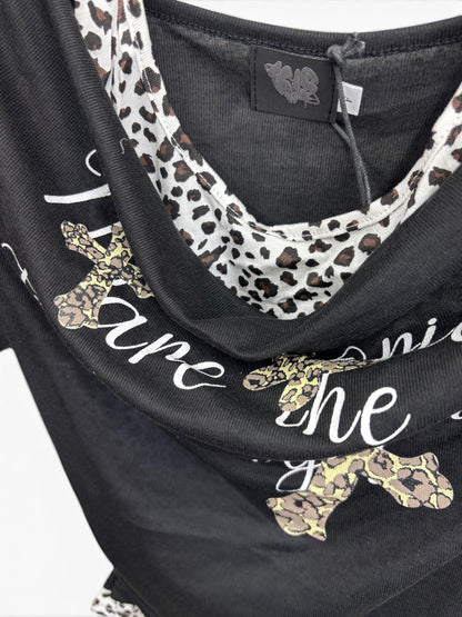 Leopard Drape Top  A564