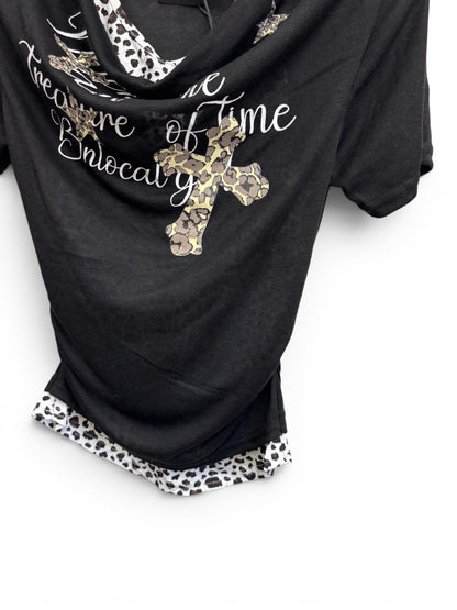 Leopard Drape Top  A564