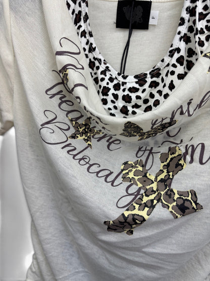 Leopard Drape Top  A564