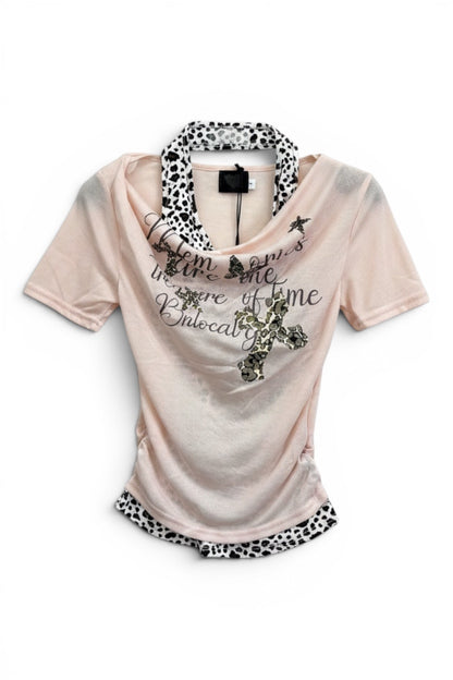 Leopard Drape Top  A564