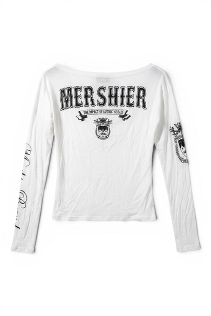 Cut Shoulder Graphic Long Sleeve  A565