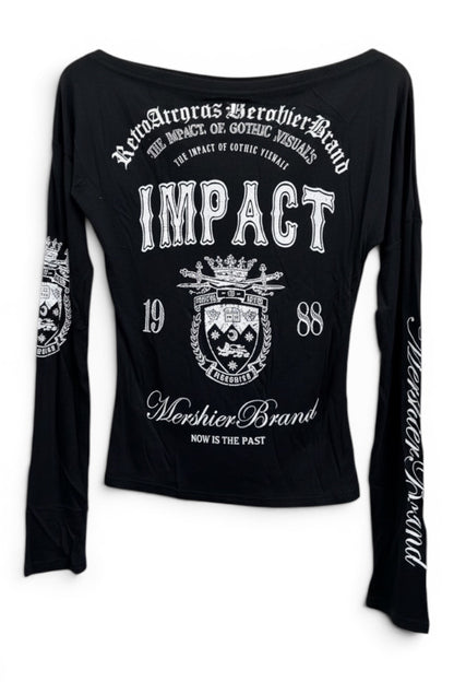 Cut Shoulder Graphic Long Sleeve  A565
