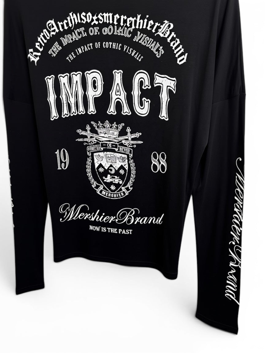 Cut Shoulder Graphic Long Sleeve  A565