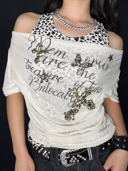 Leopard Drape Top  A564
