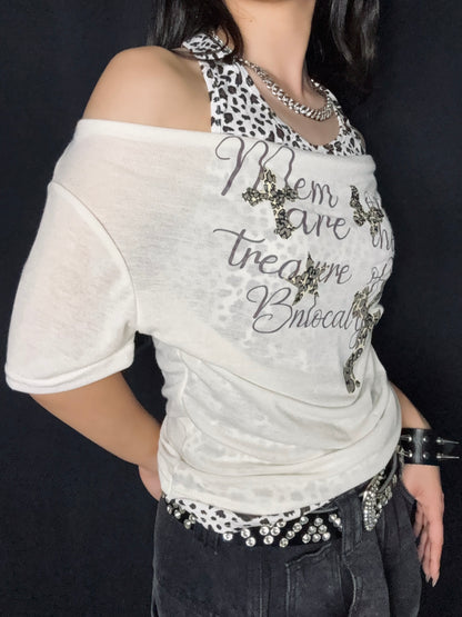 Leopard Drape Top  A564
