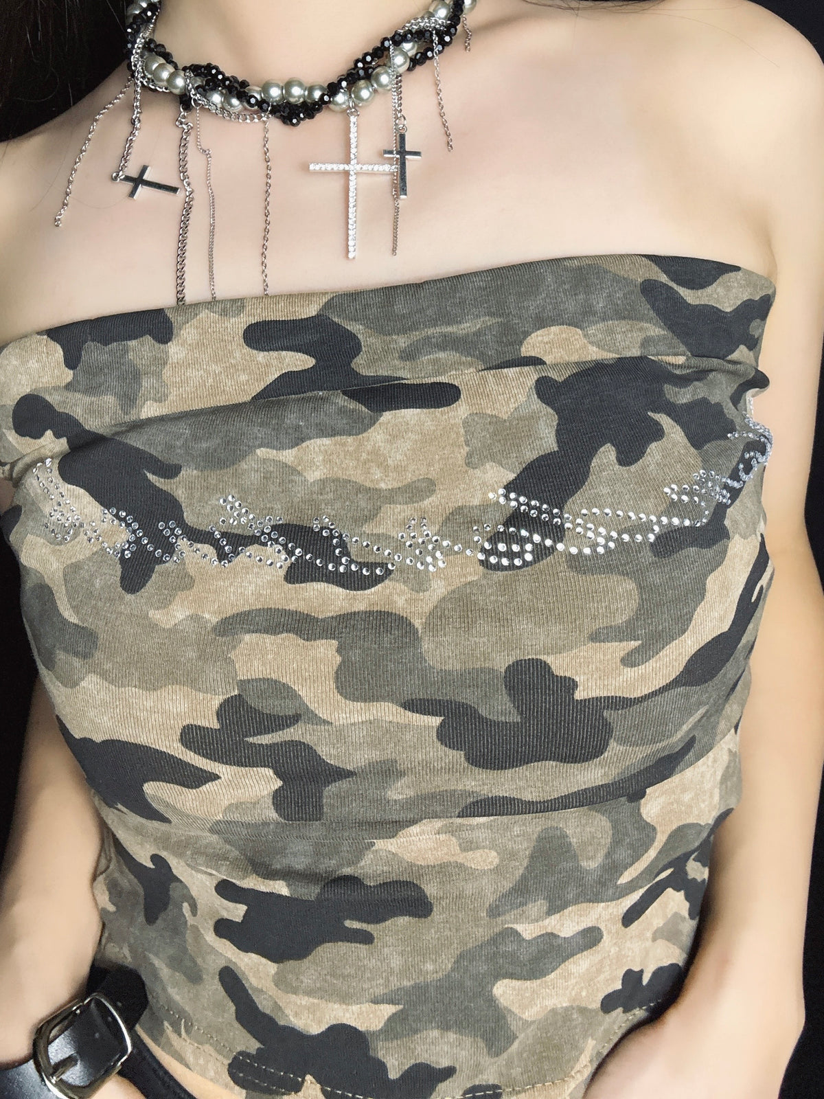 camo bustier A89