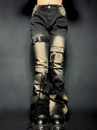 Stap flare cargo denim A264