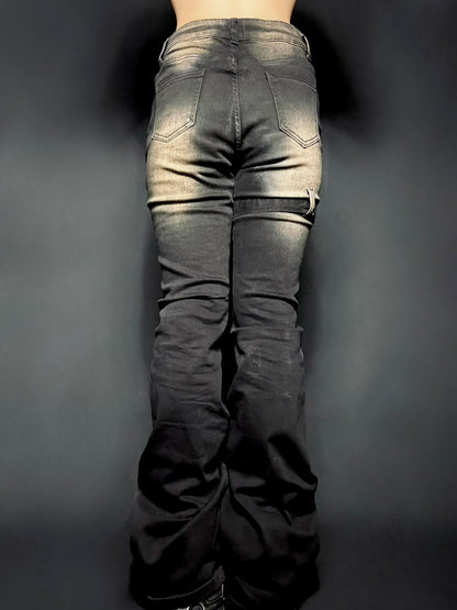 Stap flare cargo denim A264