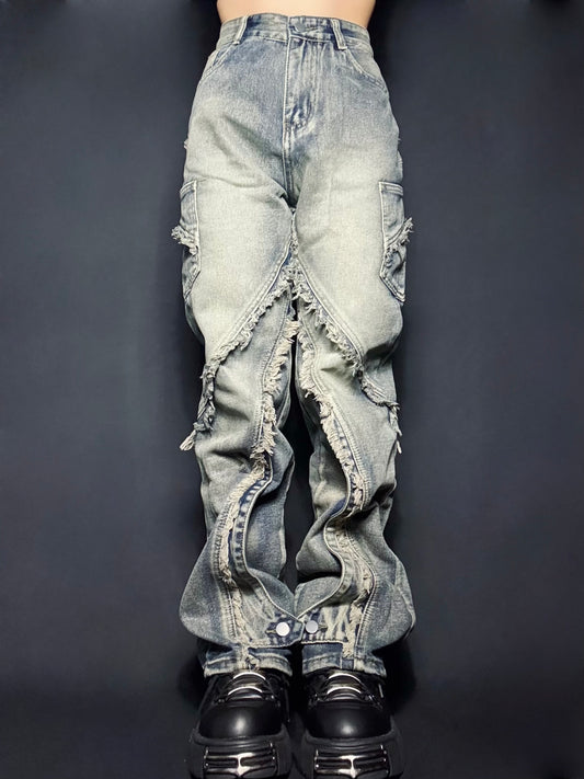 wide flare denim A244