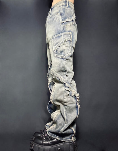 wide flare denim A244