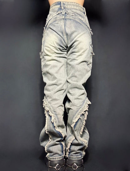 wide flare denim A244