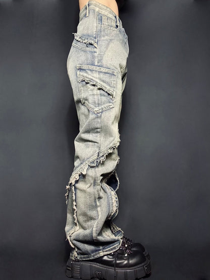 wide flare denim A244