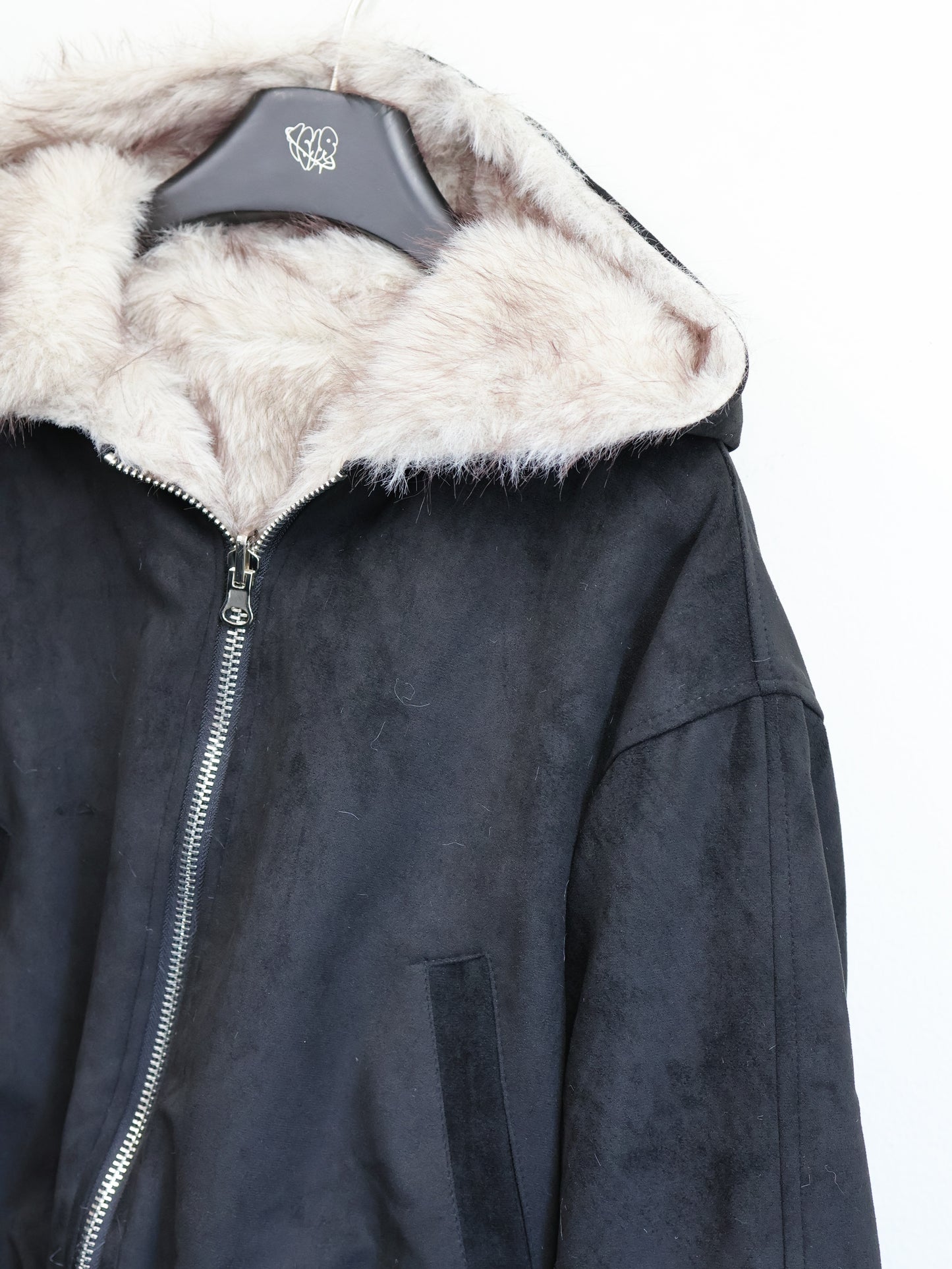 Fuzzy Edge Zip Hoodie　A448