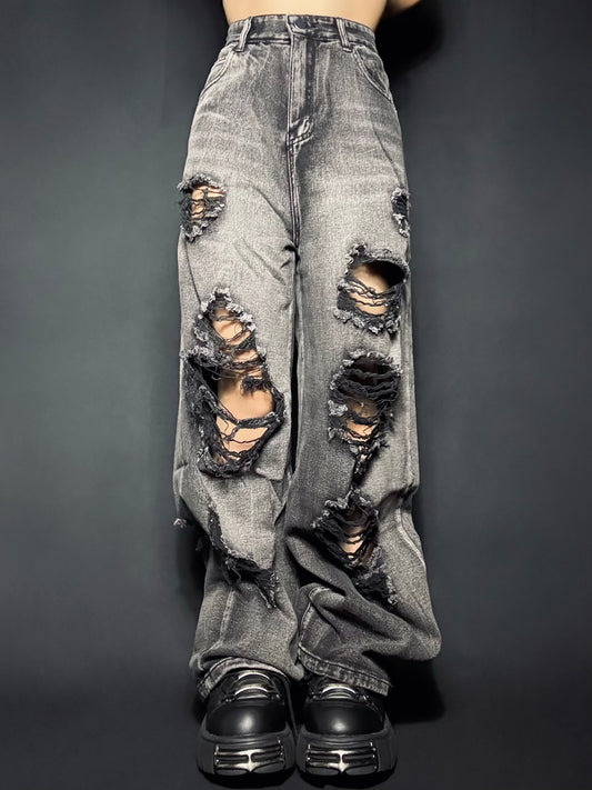 black damage denim A259