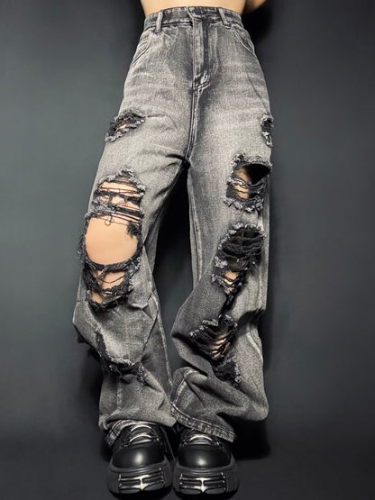 black damage denim A259