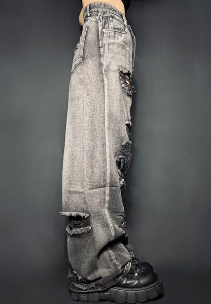 black damage denim A259
