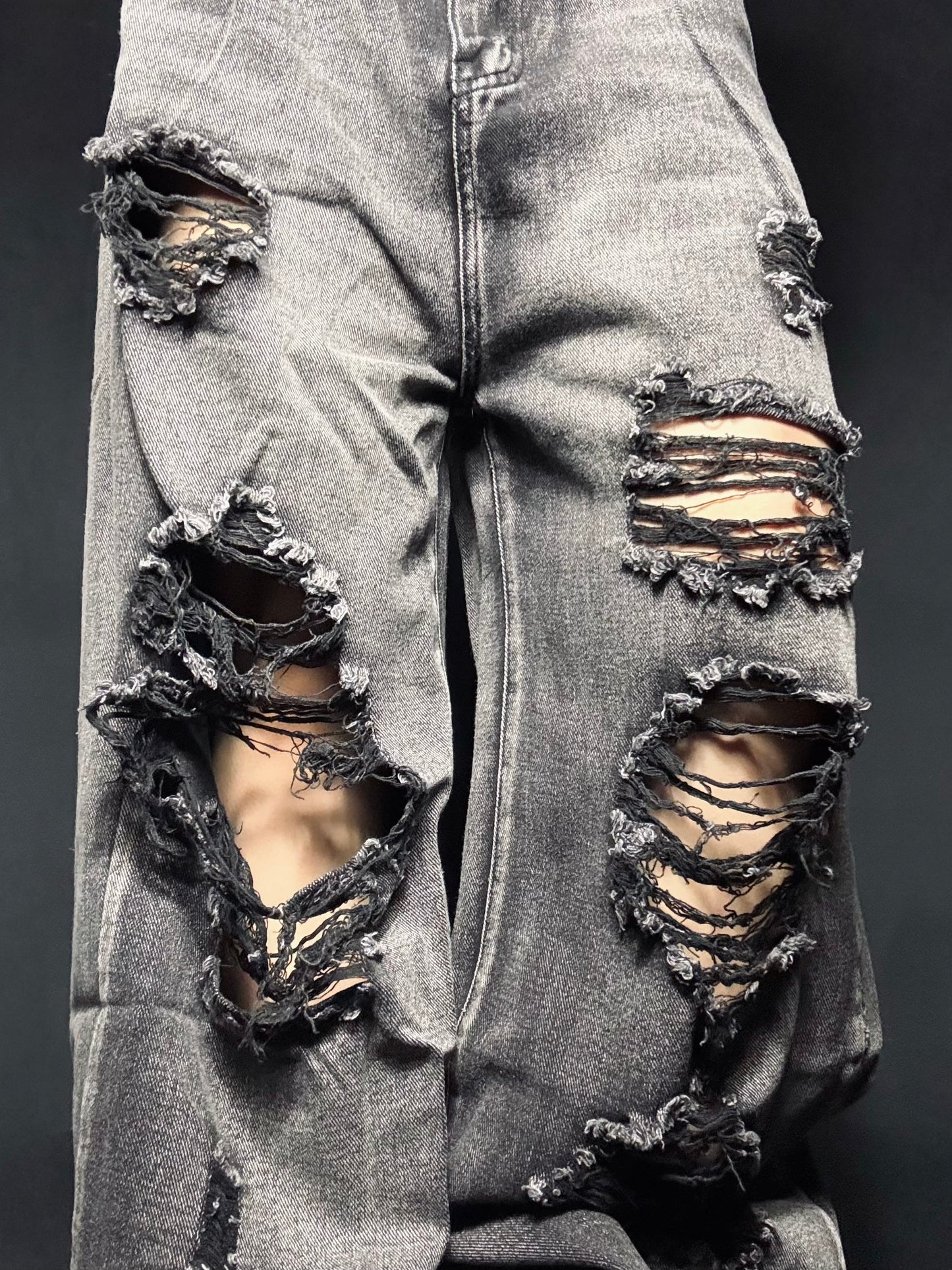 black damage denim A259