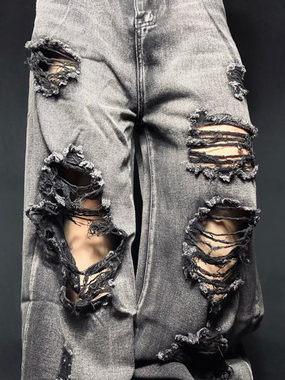 black damage denim A259