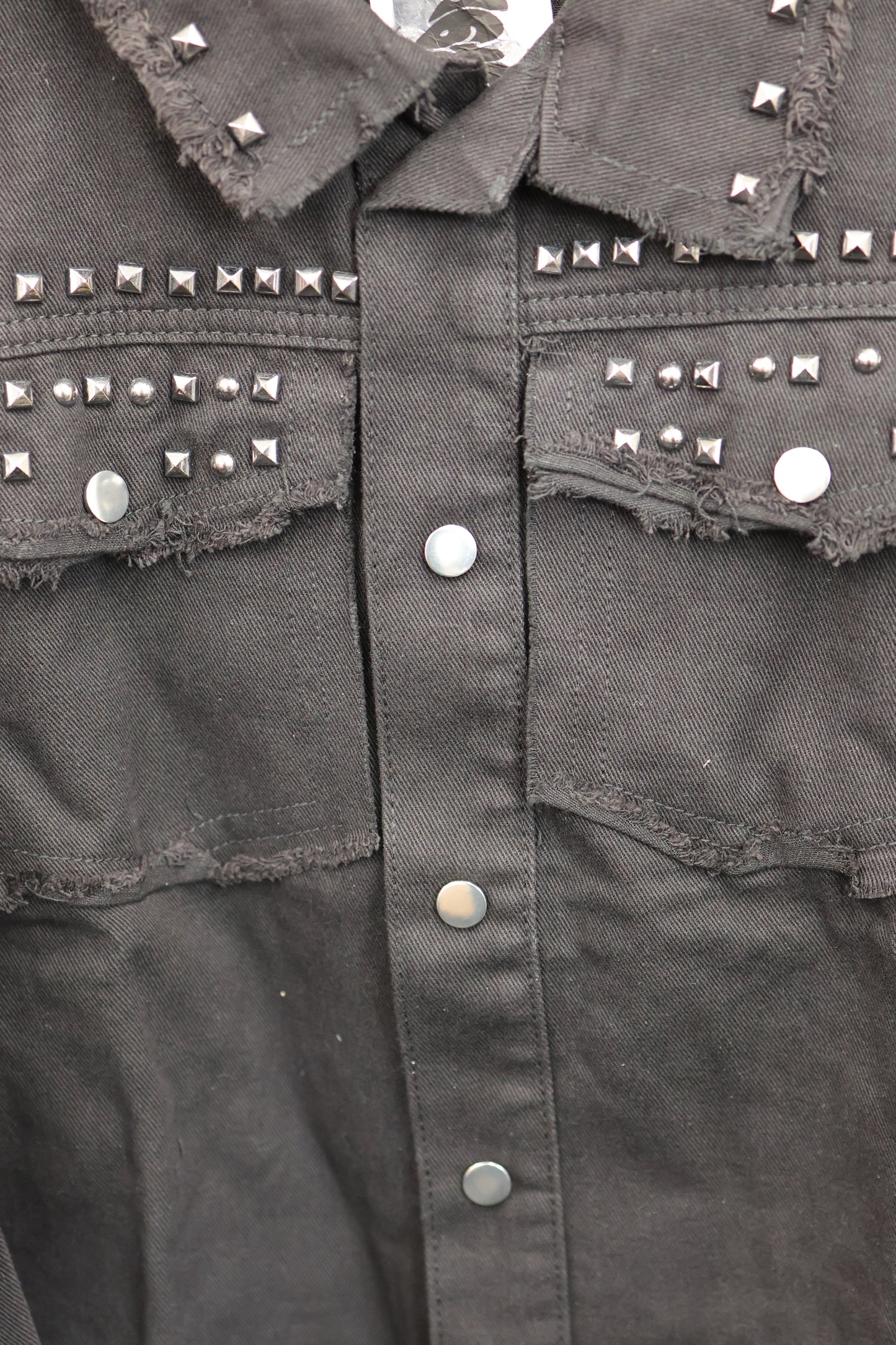 studs denim shirt A322
