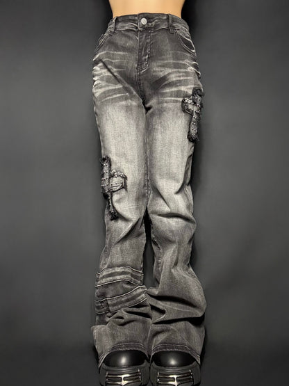 Slice Cross Denim pants A525