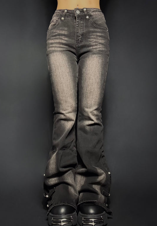 slit flare denim A616