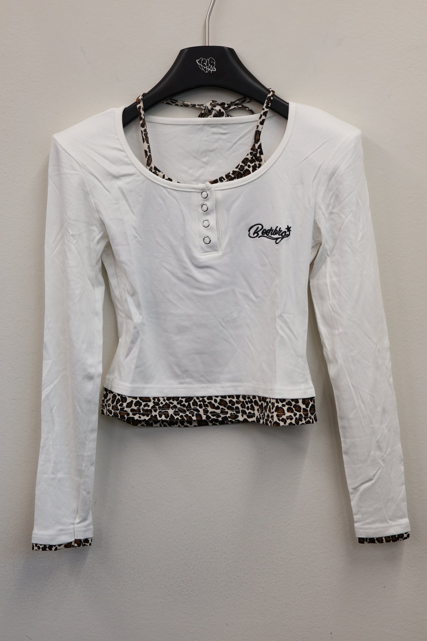 Leopard Trim Top A327