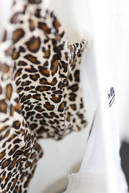 Leopard Trim Top A327